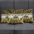 Yellow Traditional Cloak Aotearoa Pillow Cover Maori Paua Shell Korowai Pattern - Aussie Hoodie