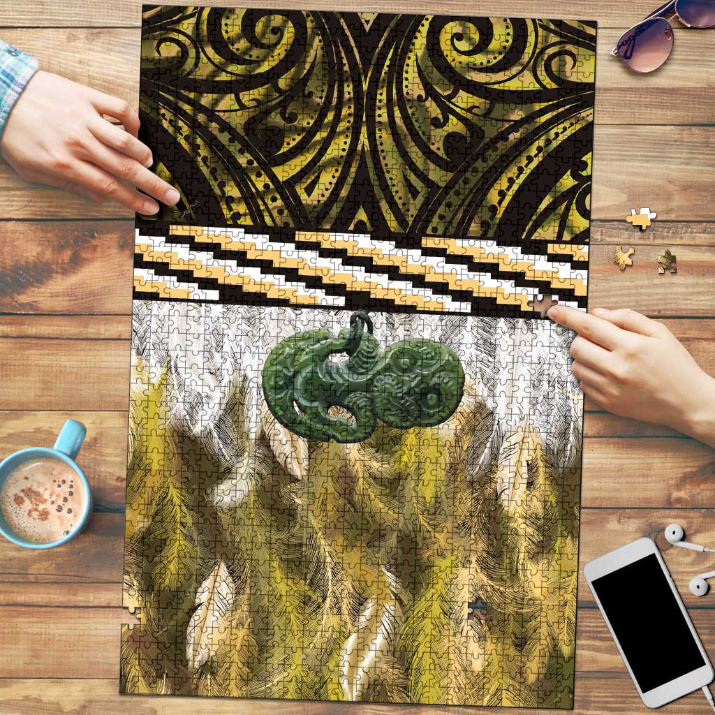 Yellow Traditional Cloak Aotearoa Puzzle Maori Paua Shell Korowai Pattern - Aussie Hoodie