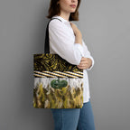 Yellow Traditional Cloak Aotearoa Tote Bag Maori Paua Shell Korowai Pattern - Aussie Hoodie