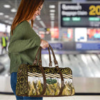 Yellow Traditional Cloak Aotearoa Travel Bag Maori Paua Shell Korowai Pattern - Aussie Hoodie