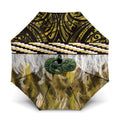 Yellow Traditional Cloak Aotearoa Umbrella Maori Paua Shell Korowai Pattern - Aussie Hoodie