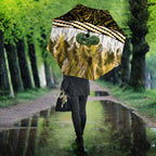 Yellow Traditional Cloak Aotearoa Umbrella Maori Paua Shell Korowai Pattern - Aussie Hoodie