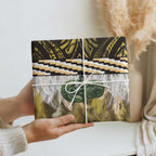 Yellow Traditional Cloak Aotearoa Wrapping Paper Maori Paua Shell Korowai Pattern - Aussie Hoodie