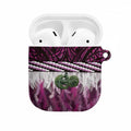 Pink Traditional Cloak Aotearoa AirPods Case Maori Paua Shell Korowai Pattern - Aussie Hoodie