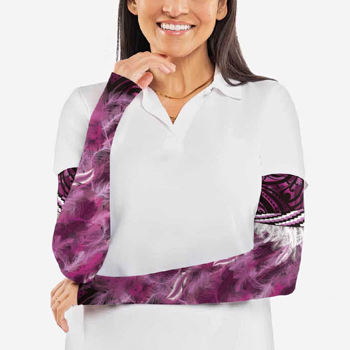 Pink Traditional Cloak Aotearoa Arm Sleeves Maori Paua Shell Korowai Pattern - Aussie Hoodie