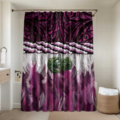 Pink Traditional Cloak Aotearoa Bathroom Set Maori Paua Shell Korowai Pattern - Aussie Hoodie