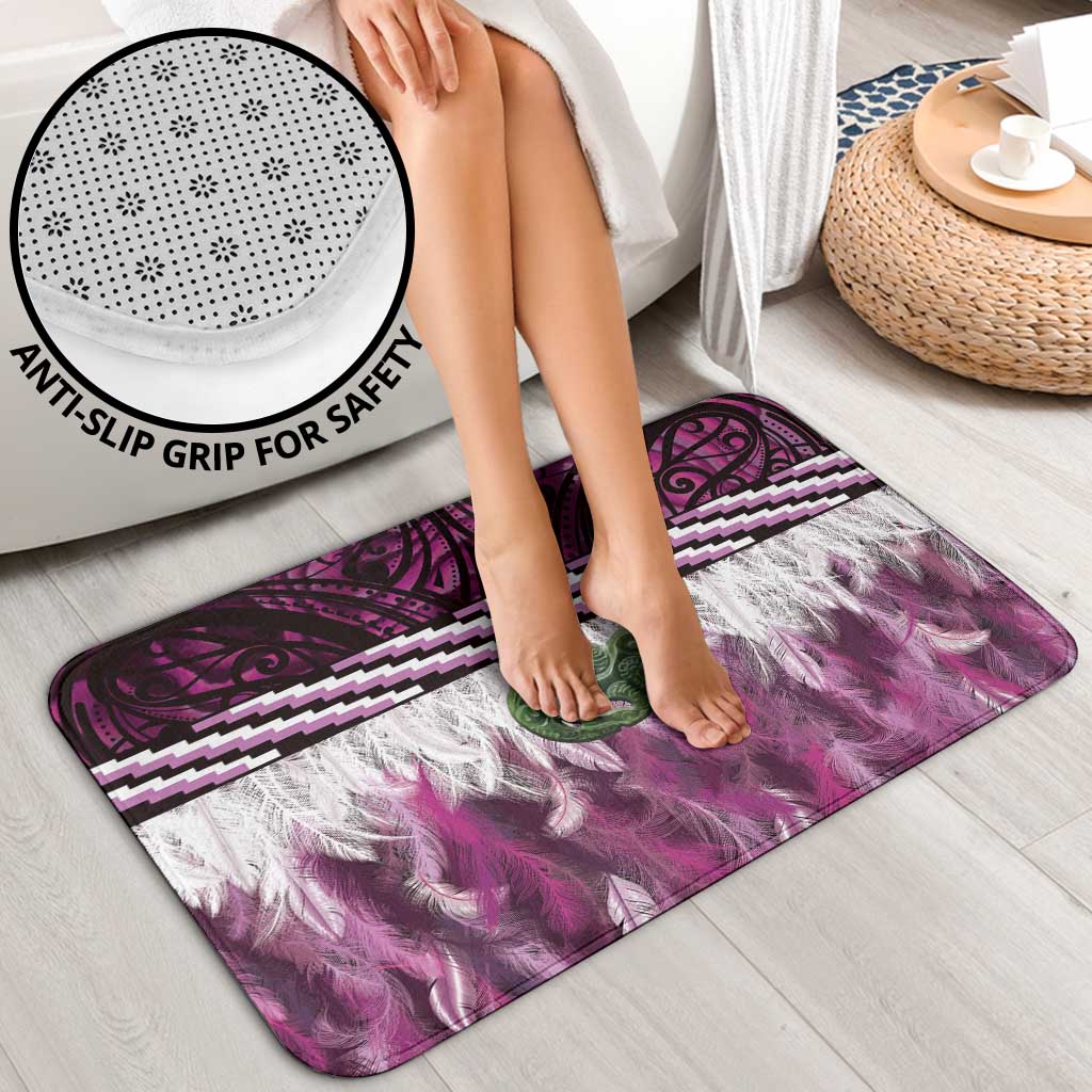 Pink Traditional Cloak Aotearoa Bathroom Set Maori Paua Shell Korowai Pattern - Aussie Hoodie