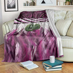 Pink Traditional Cloak Aotearoa Blanket Maori Paua Shell Korowai Pattern