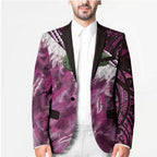 Pink Traditional Cloak Aotearoa Blazer Maori Paua Shell Korowai Pattern - Aussie Hoodie