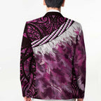 Pink Traditional Cloak Aotearoa Blazer Maori Paua Shell Korowai Pattern - Aussie Hoodie