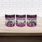 Pink Traditional Cloak Aotearoa Ceramic Mug Maori Paua Shell Korowai Pattern - Aussie Hoodie