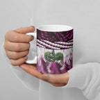 Pink Traditional Cloak Aotearoa Ceramic Mug Maori Paua Shell Korowai Pattern - Aussie Hoodie