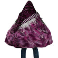 Pink Traditional Cloak Aotearoa Cloak Maori Paua Shell Korowai Pattern - Aussie Hoodie