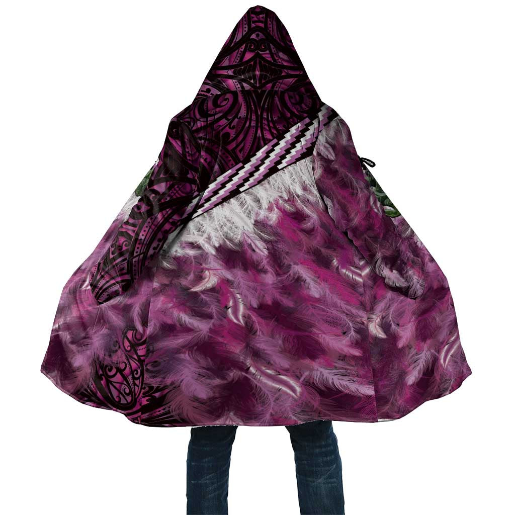 Pink Traditional Cloak Aotearoa Cloak Maori Paua Shell Korowai Pattern - Aussie Hoodie