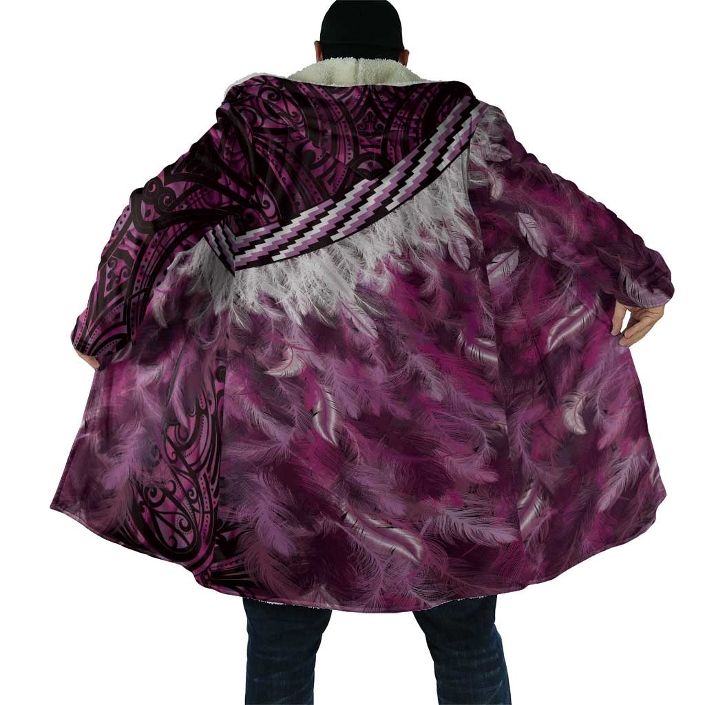 Pink Traditional Cloak Aotearoa Cloak Maori Paua Shell Korowai Pattern - Aussie Hoodie