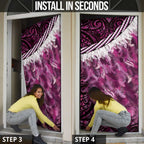Pink Traditional Cloak Aotearoa Door Cover Maori Paua Shell Korowai Pattern - Aussie Hoodie
