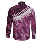 Pink Traditional Cloak Aotearoa Family Matching Off The Shoulder Long Sleeve Dress and Hawaiian Shirt Maori Paua Shell Korowai Pattern