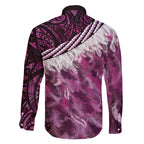 Pink Traditional Cloak Aotearoa Family Matching Short Sleeve Bodycon Dress and Hawaiian Shirt Maori Paua Shell Korowai Pattern