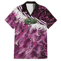 Pink Traditional Cloak Aotearoa Family Matching Summer Maxi Dress and Hawaiian Shirt Maori Paua Shell Korowai Pattern