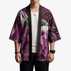 Pink Traditional Cloak Aotearoa Kimono Maori Paua Shell Korowai Pattern - Aussie Hoodie