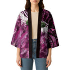 Pink Traditional Cloak Aotearoa Kimono Maori Paua Shell Korowai Pattern - Aussie Hoodie