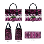 Pink Traditional Cloak Aotearoa Leather Bag Maori Paua Shell Korowai Pattern - Aussie Hoodie