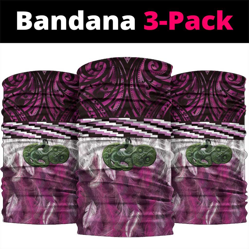 Pink Traditional Cloak Aotearoa Neck Gaiter Maori Paua Shell Korowai Pattern - Aussie Hoodie