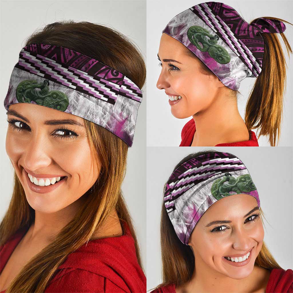 Pink Traditional Cloak Aotearoa Neck Gaiter Maori Paua Shell Korowai Pattern - Aussie Hoodie