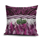 Pink Traditional Cloak Aotearoa Pillow Cover Maori Paua Shell Korowai Pattern - Aussie Hoodie