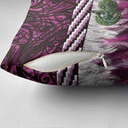 Pink Traditional Cloak Aotearoa Pillow Cover Maori Paua Shell Korowai Pattern - Aussie Hoodie