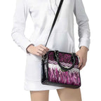 Pink Traditional Cloak Aotearoa Shoulder Handbag Maori Paua Shell Korowai Pattern