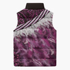 Pink Traditional Cloak Aotearoa Sleeveless Puffer Jacket Maori Paua Shell Korowai Pattern - Aussie Hoodie