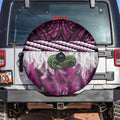 Pink Traditional Cloak Aotearoa Spare Tire Cover Maori Paua Shell Korowai Pattern