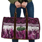 Pink Traditional Cloak Aotearoa Travel Bag Maori Paua Shell Korowai Pattern - Aussie Hoodie