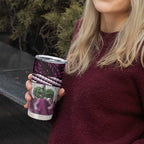 Pink Traditional Cloak Aotearoa Tumbler Cup Maori Paua Shell Korowai Pattern