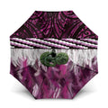 Pink Traditional Cloak Aotearoa Umbrella Maori Paua Shell Korowai Pattern - Aussie Hoodie