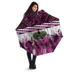 Pink Traditional Cloak Aotearoa Umbrella Maori Paua Shell Korowai Pattern - Aussie Hoodie