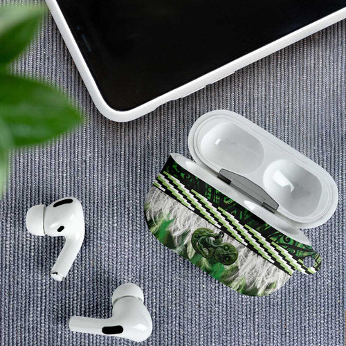 Green Traditional Cloak Aotearoa AirPods Case Maori Paua Shell Korowai Pattern - Aussie Hoodie