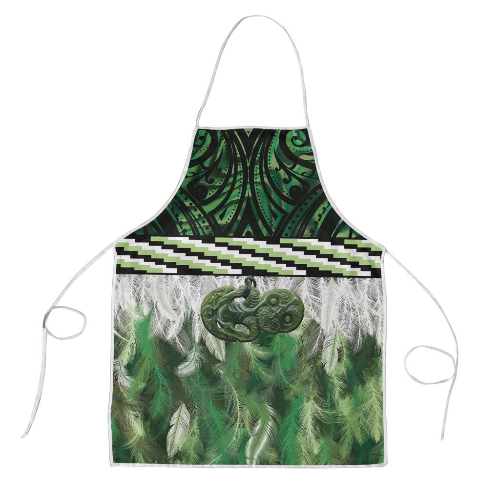Green Traditional Cloak Aotearoa Apron Maori Paua Shell Korowai Pattern - Aussie Hoodie