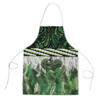 Green Traditional Cloak Aotearoa Apron Maori Paua Shell Korowai Pattern - Aussie Hoodie