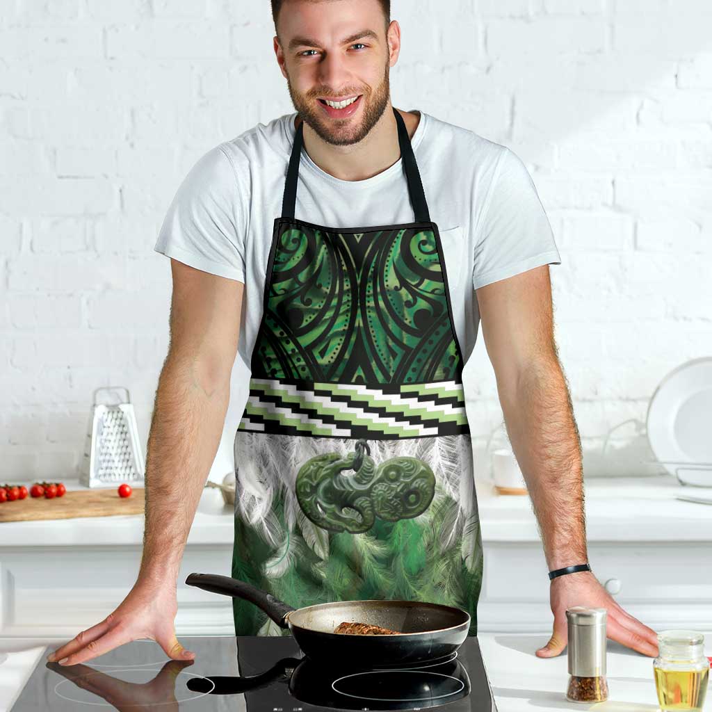 Green Traditional Cloak Aotearoa Apron Maori Paua Shell Korowai Pattern - Aussie Hoodie