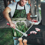 Green Traditional Cloak Aotearoa Apron Maori Paua Shell Korowai Pattern - Aussie Hoodie