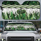 Green Traditional Cloak Aotearoa Auto Sun Shade Maori Paua Shell Korowai Pattern - Aussie Hoodie