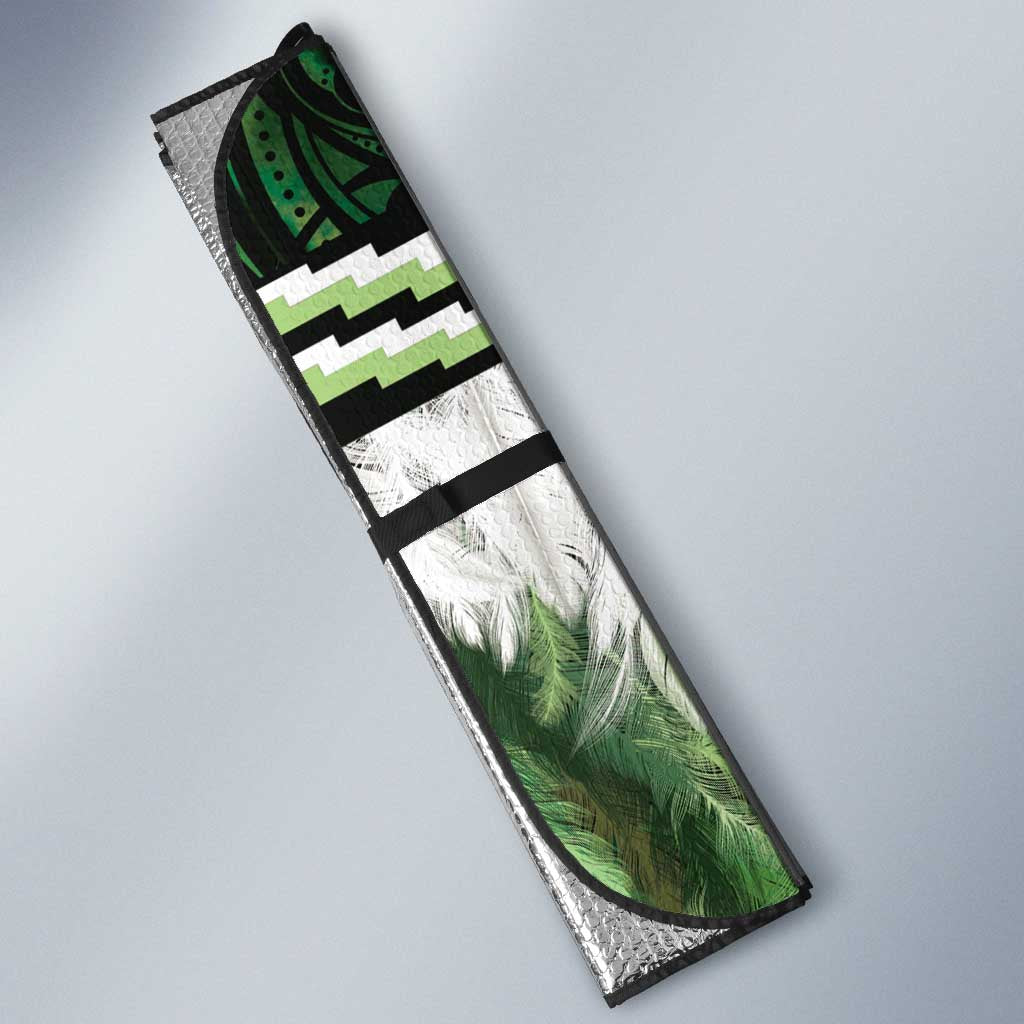 Green Traditional Cloak Aotearoa Auto Sun Shade Maori Paua Shell Korowai Pattern - Aussie Hoodie