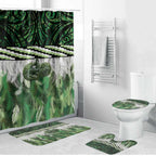 Green Traditional Cloak Aotearoa Bathroom Set Maori Paua Shell Korowai Pattern - Aussie Hoodie