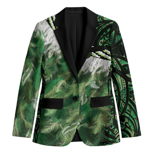 Green Traditional Cloak Aotearoa Blazer Maori Paua Shell Korowai Pattern - Aussie Hoodie