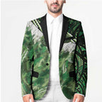 Green Traditional Cloak Aotearoa Blazer Maori Paua Shell Korowai Pattern - Aussie Hoodie