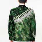 Green Traditional Cloak Aotearoa Blazer Maori Paua Shell Korowai Pattern - Aussie Hoodie