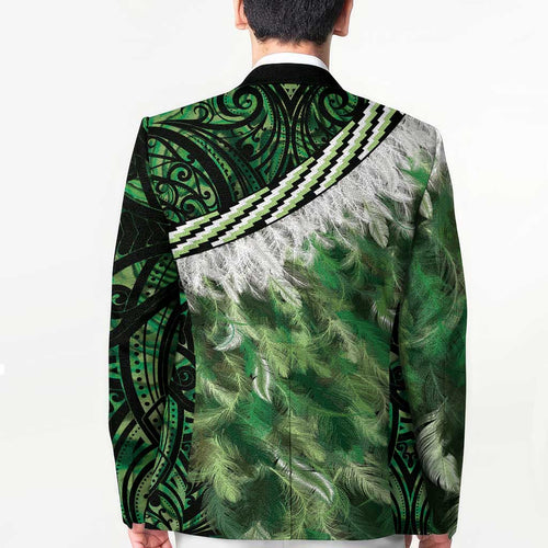 Green Traditional Cloak Aotearoa Blazer Maori Paua Shell Korowai Pattern - Aussie Hoodie