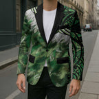 Green Traditional Cloak Aotearoa Blazer Maori Paua Shell Korowai Pattern - Aussie Hoodie